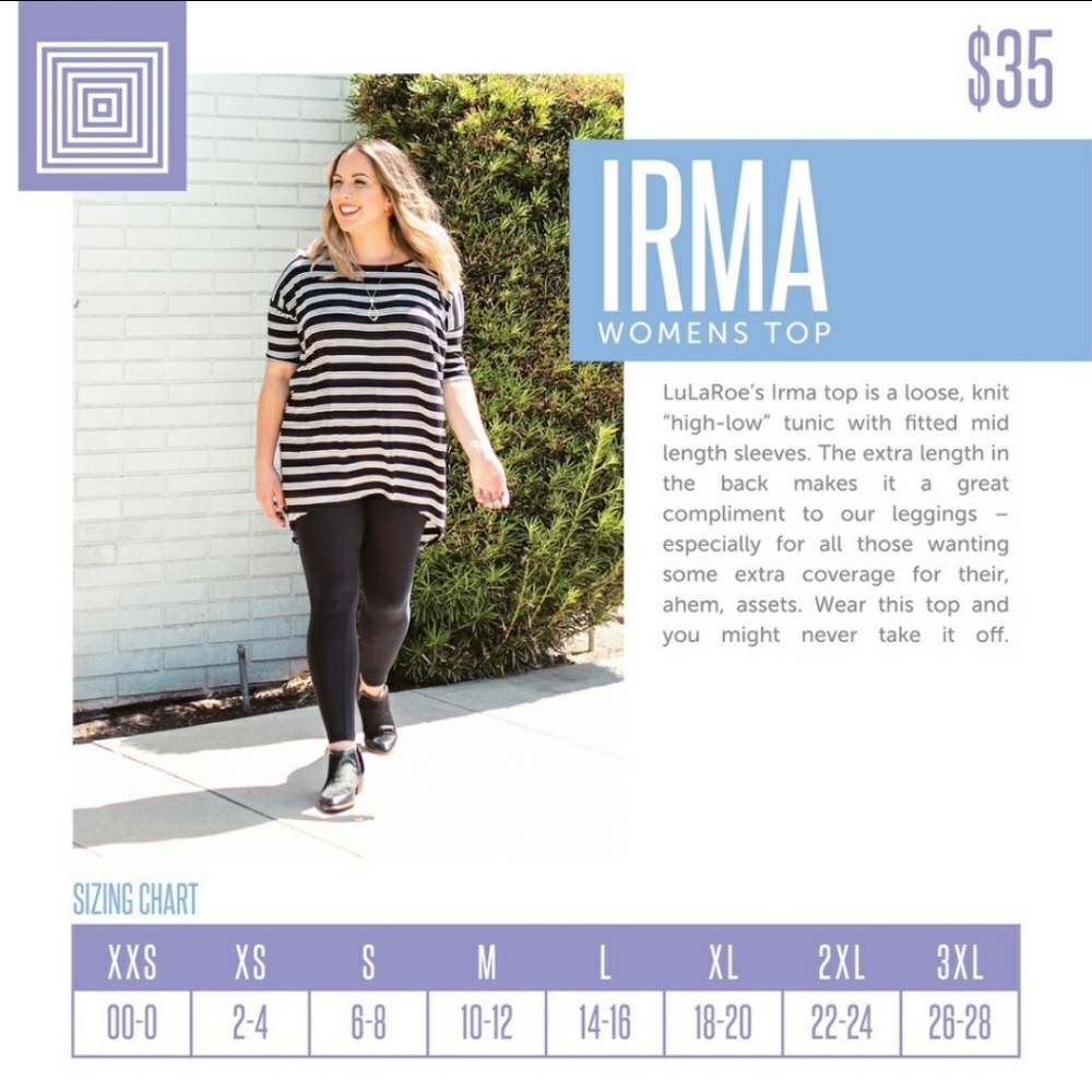 Lularoe Irma size xs long top - Picture 2 of 3